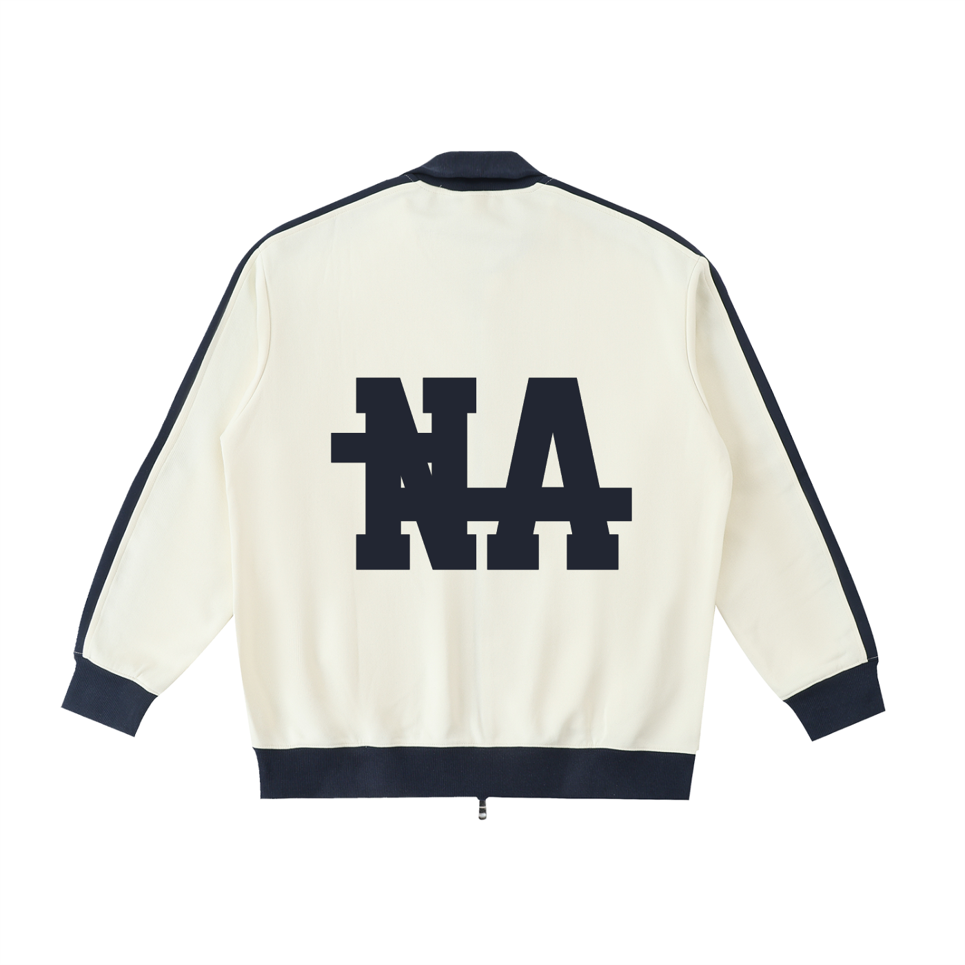 Contrast Trim Stand Collar "NA" Jacket