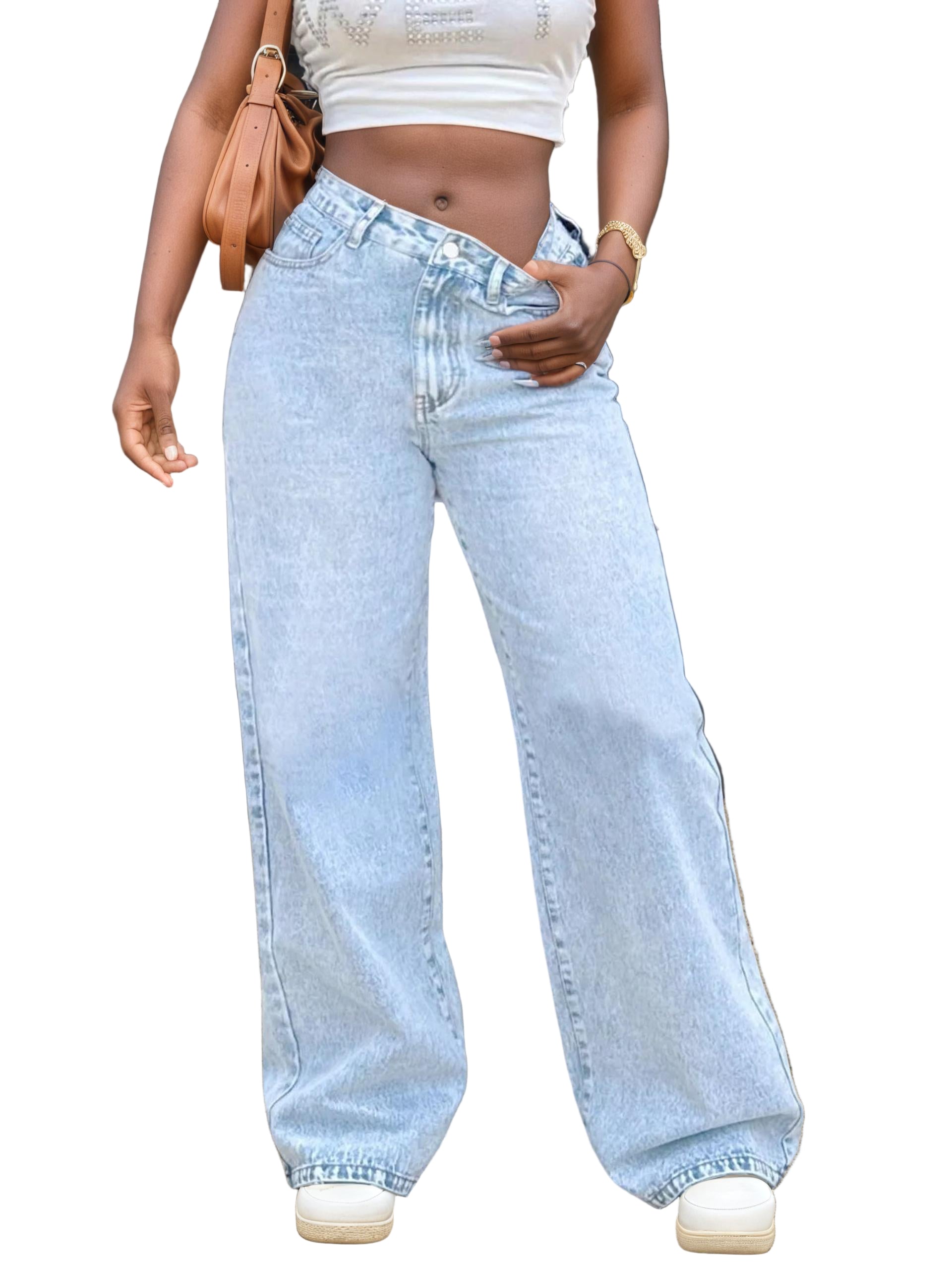 High-Waisted Wide Leg Jeans