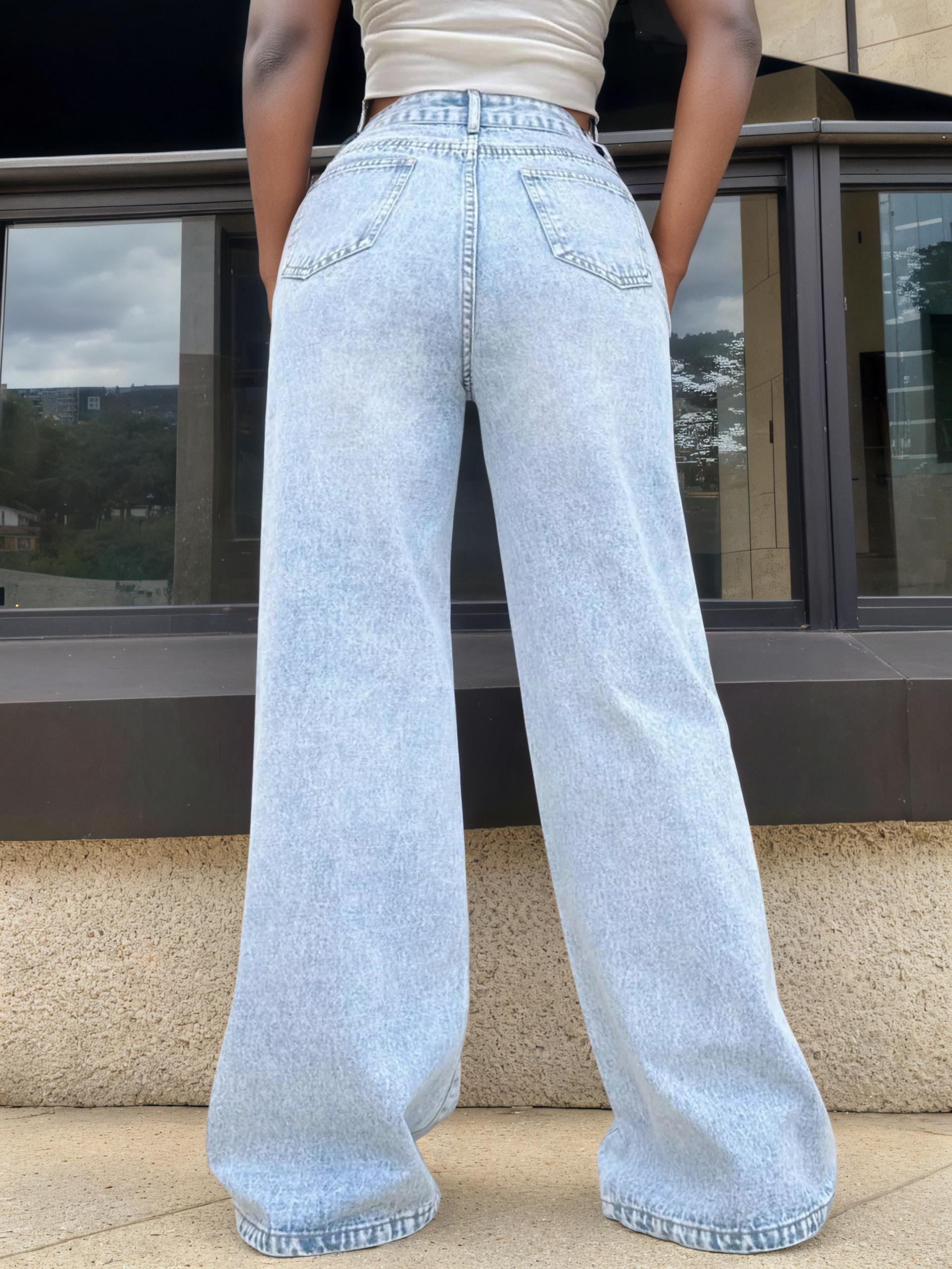 High-Waisted Wide Leg Jeans