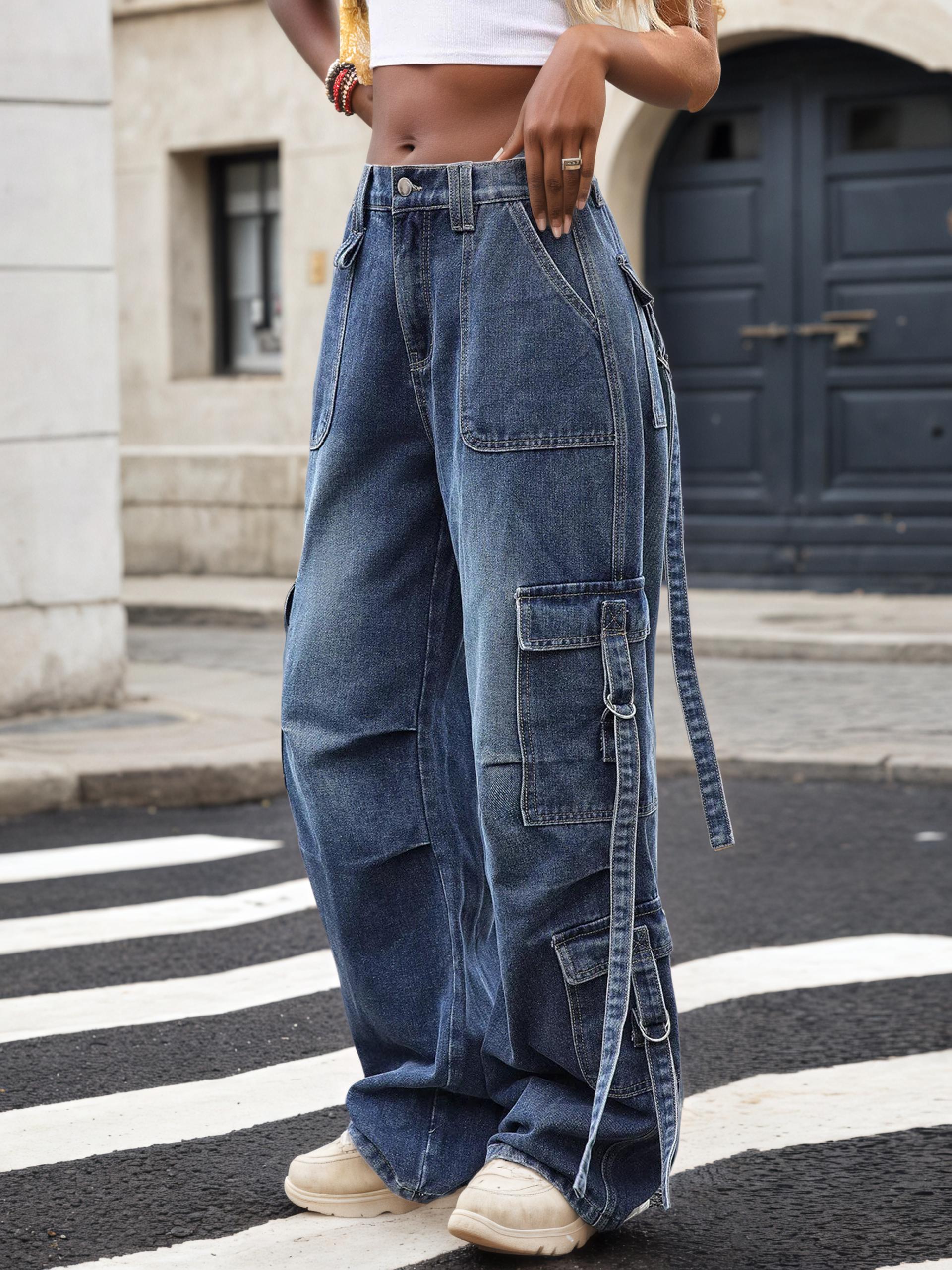 Wide Leg Cargo Jeans