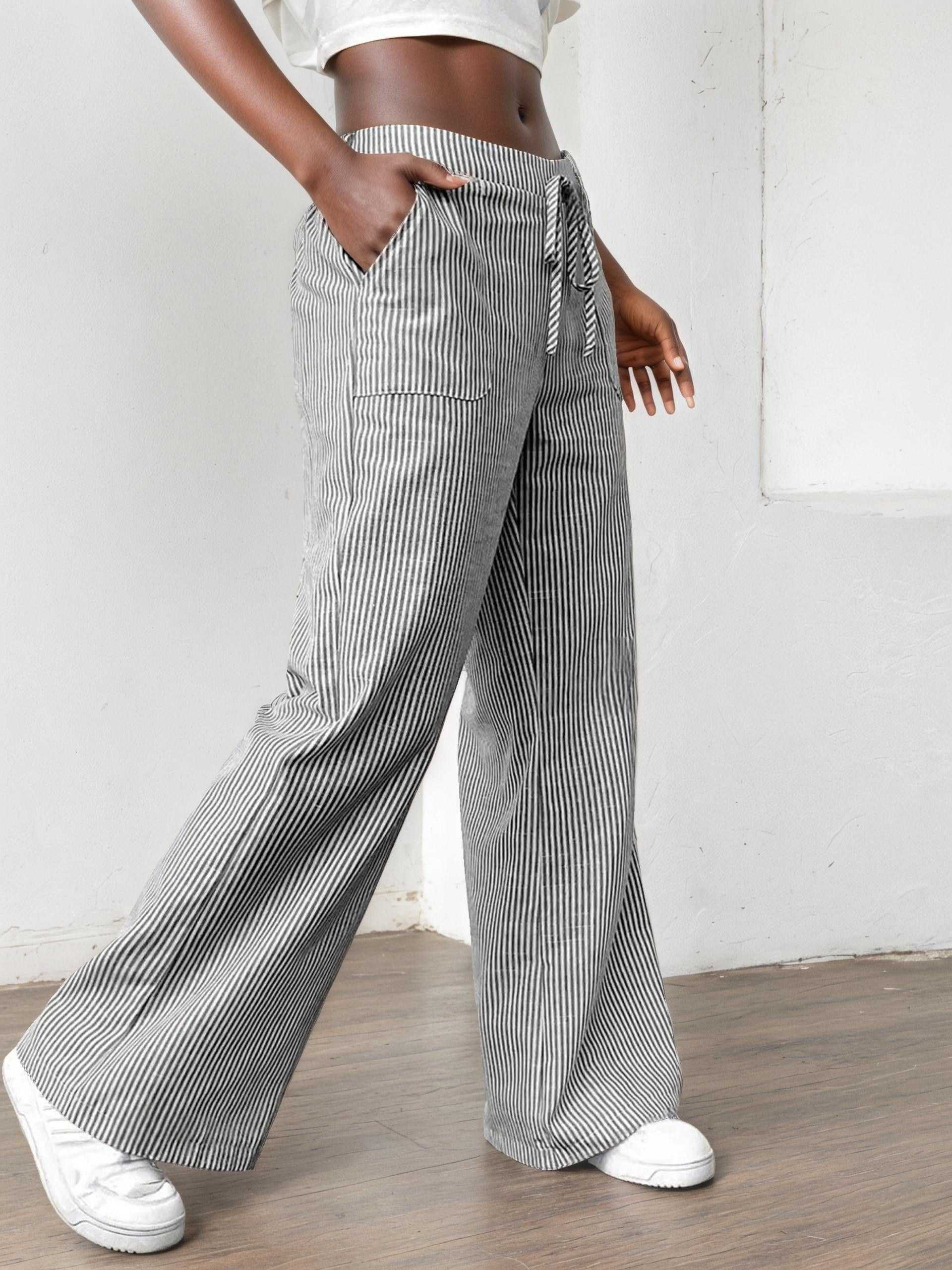Striped Wide Leg Pants