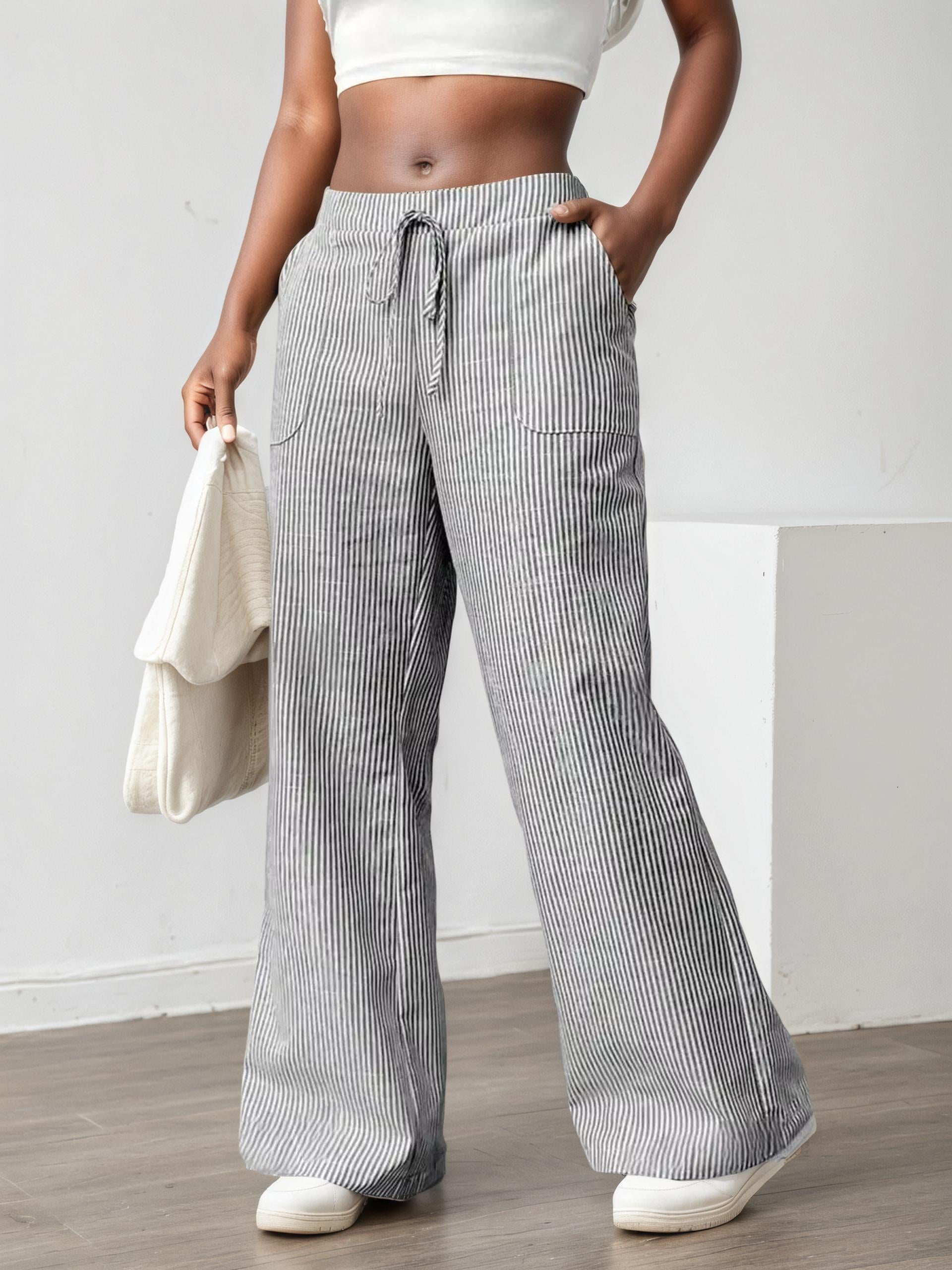 Striped Wide Leg Pants