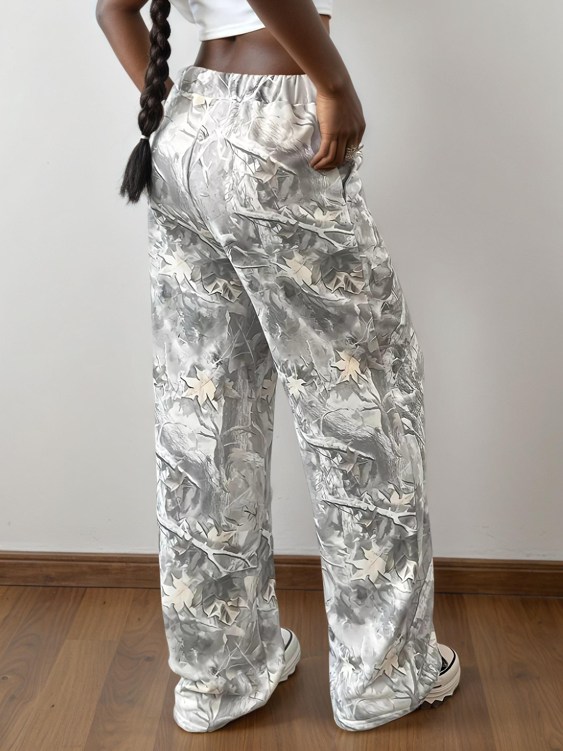 Abstract Print Wide Leg Pants