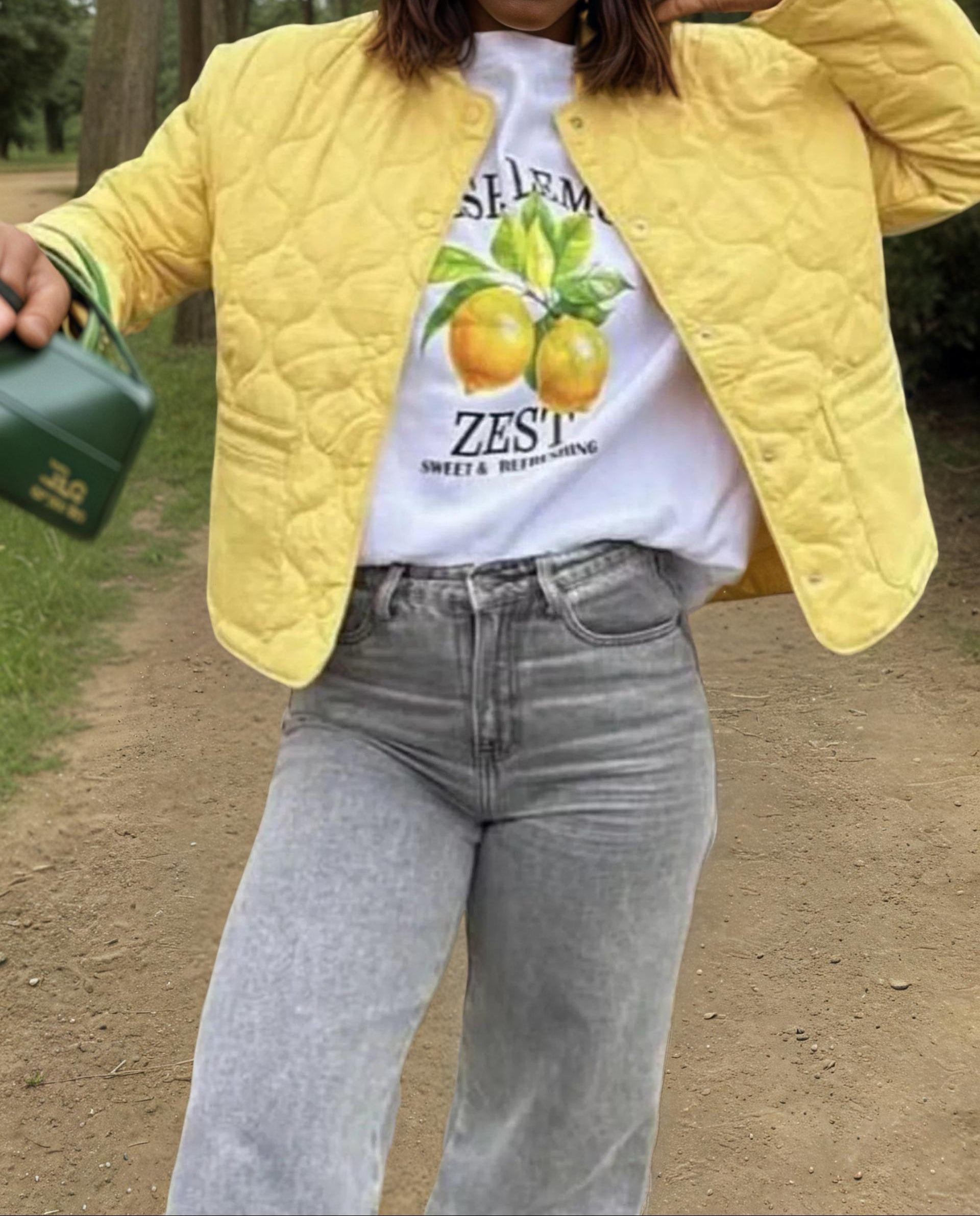 Quilted Lightweight Snap Down Puffer Jacket