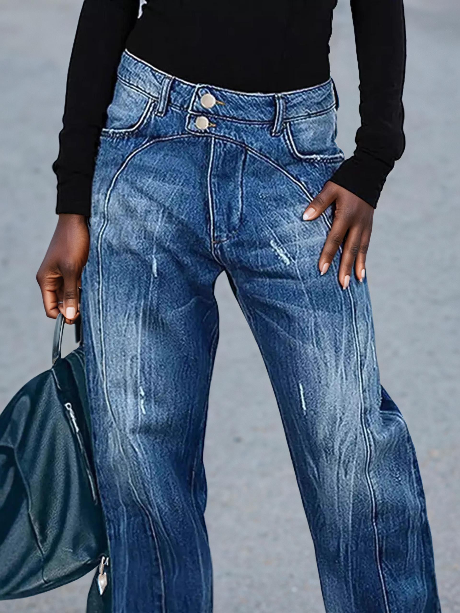 Wide Leg Jeans with Pockets