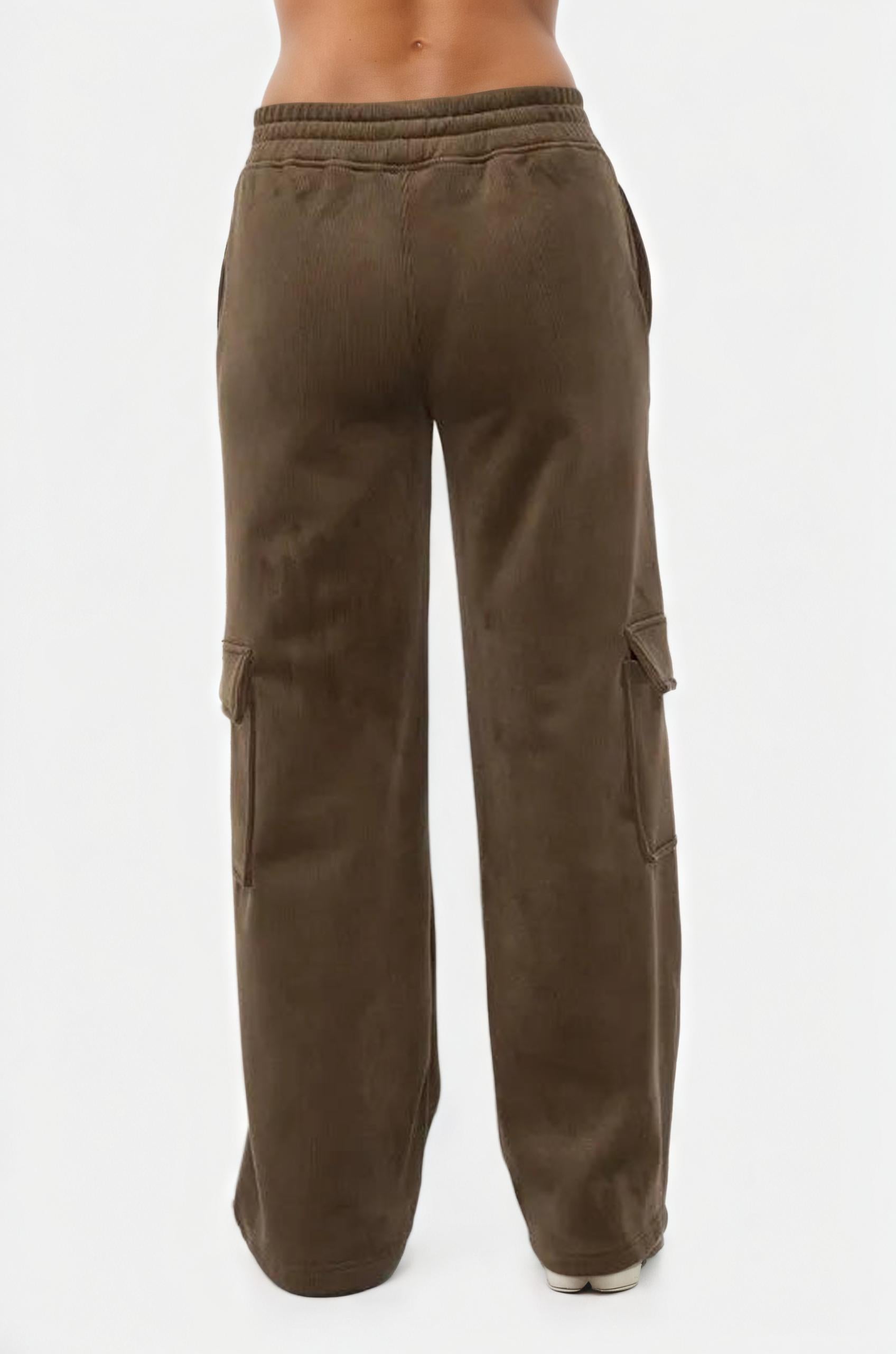 Mono B Elastic Waist Corduroy Cargo Pants