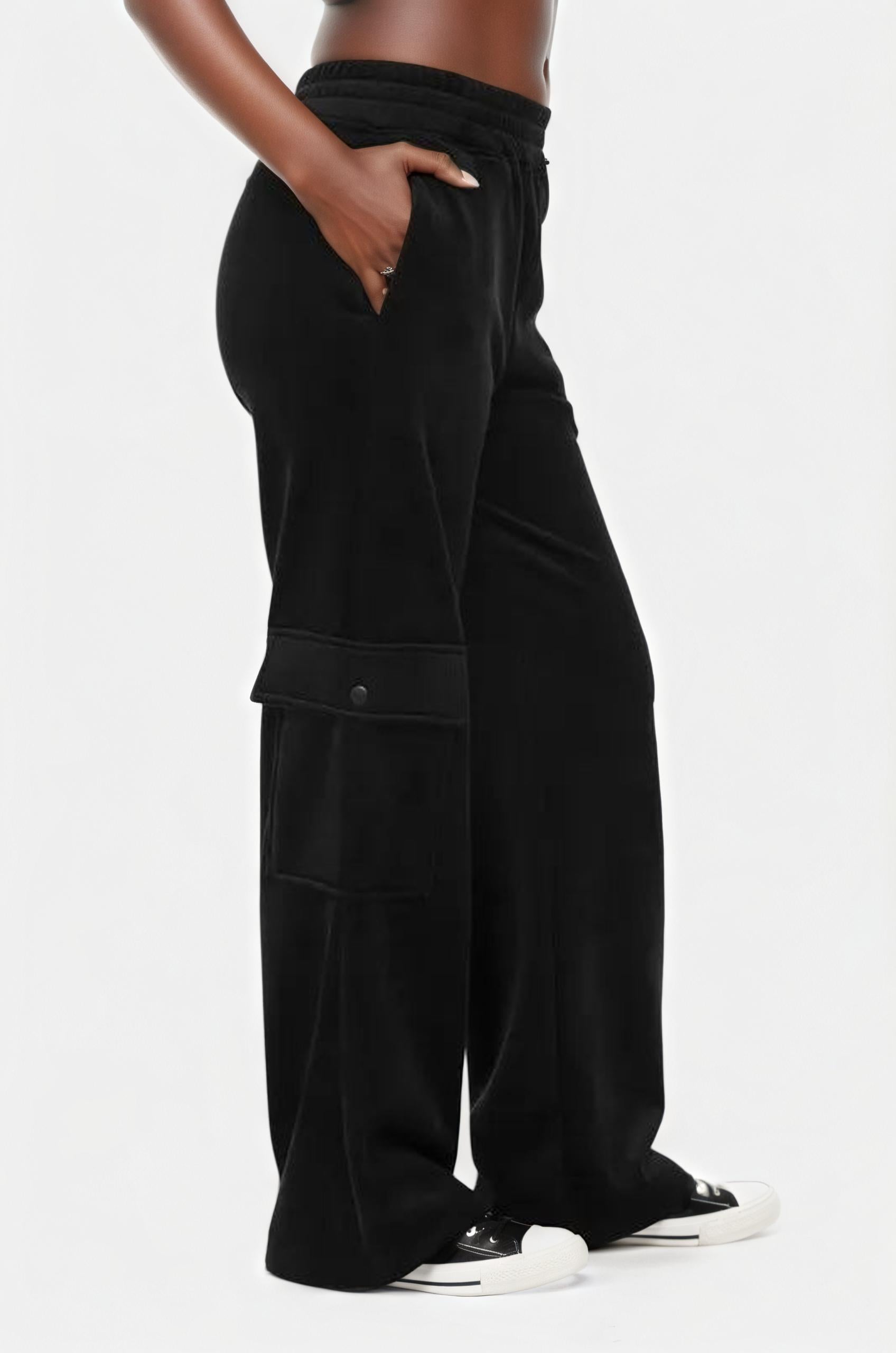 Mono B Elastic Waist Corduroy Cargo Pants