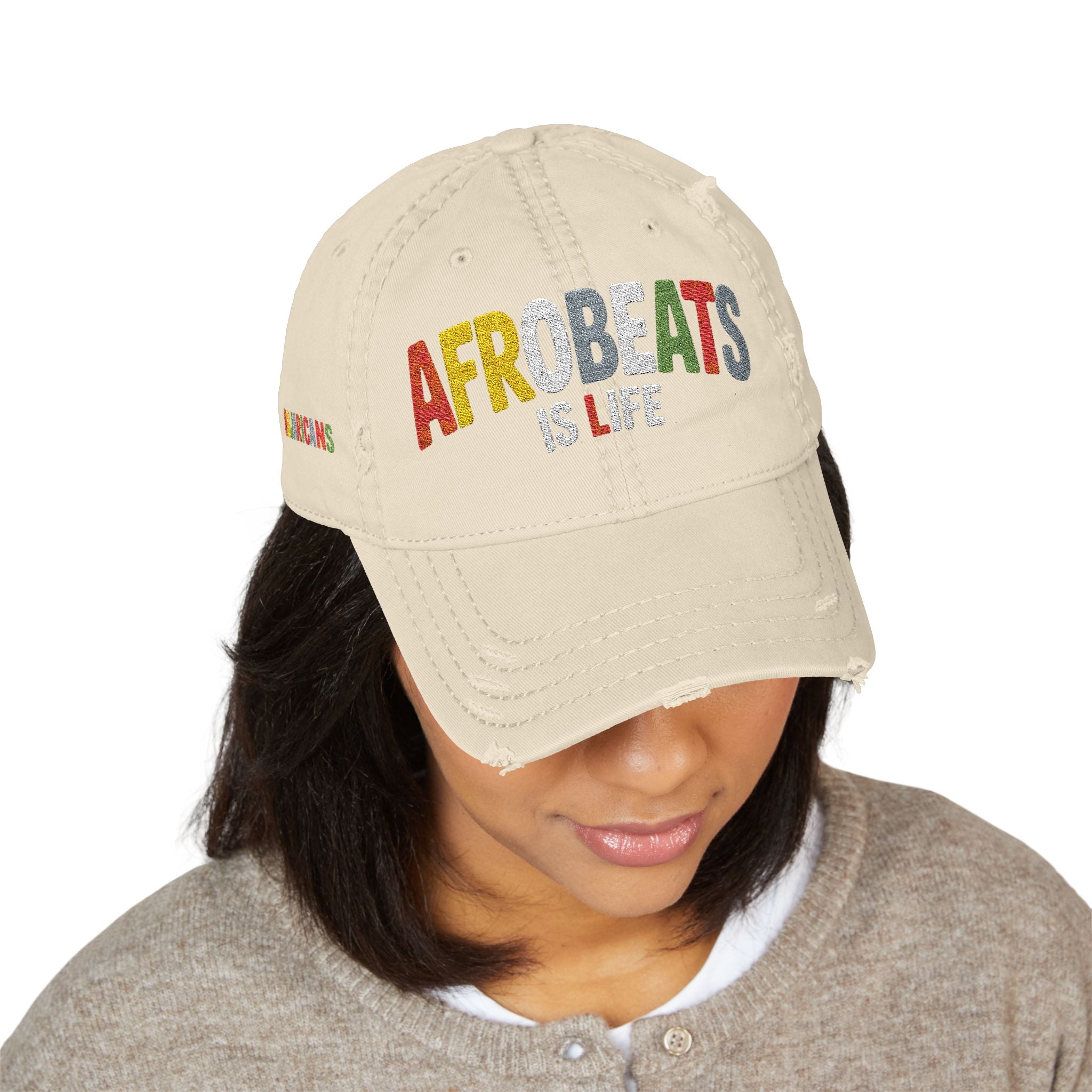 'Afrobeats is Life' Distressed Dad Hat (Embroidery)
