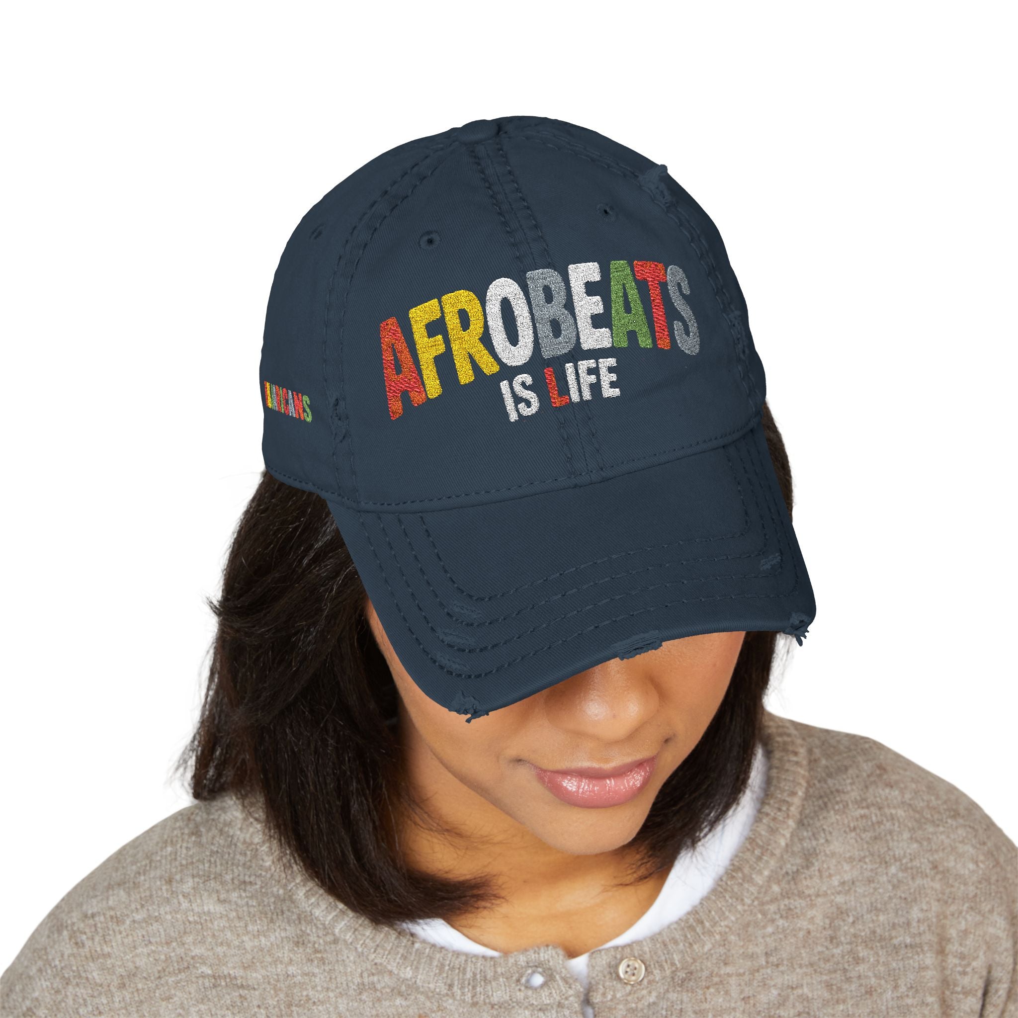 'Afrobeats is Life' Distressed Dad Hat (Embroidery)