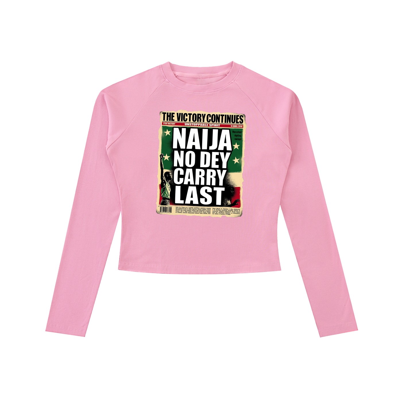 Dyed Washed Raglan Long Sleeve Slim "No Last" T-Shirt