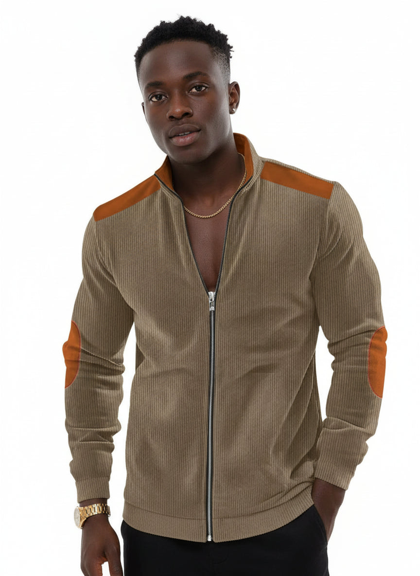 Men's Full Size Zip Up Long Sleeve Jacket Plus Size