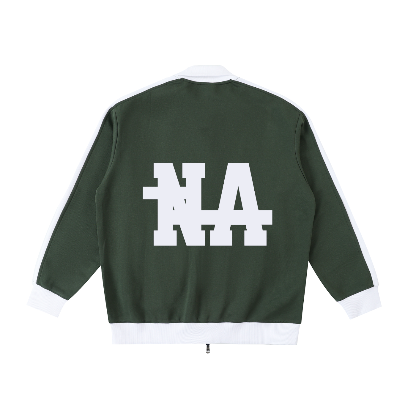 Contrast Trim Stand Collar "NA" Jacket