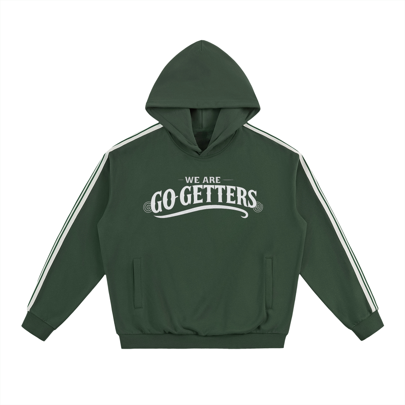 Side Stripe Drop-Shoulder "Go Getters" Hoodie