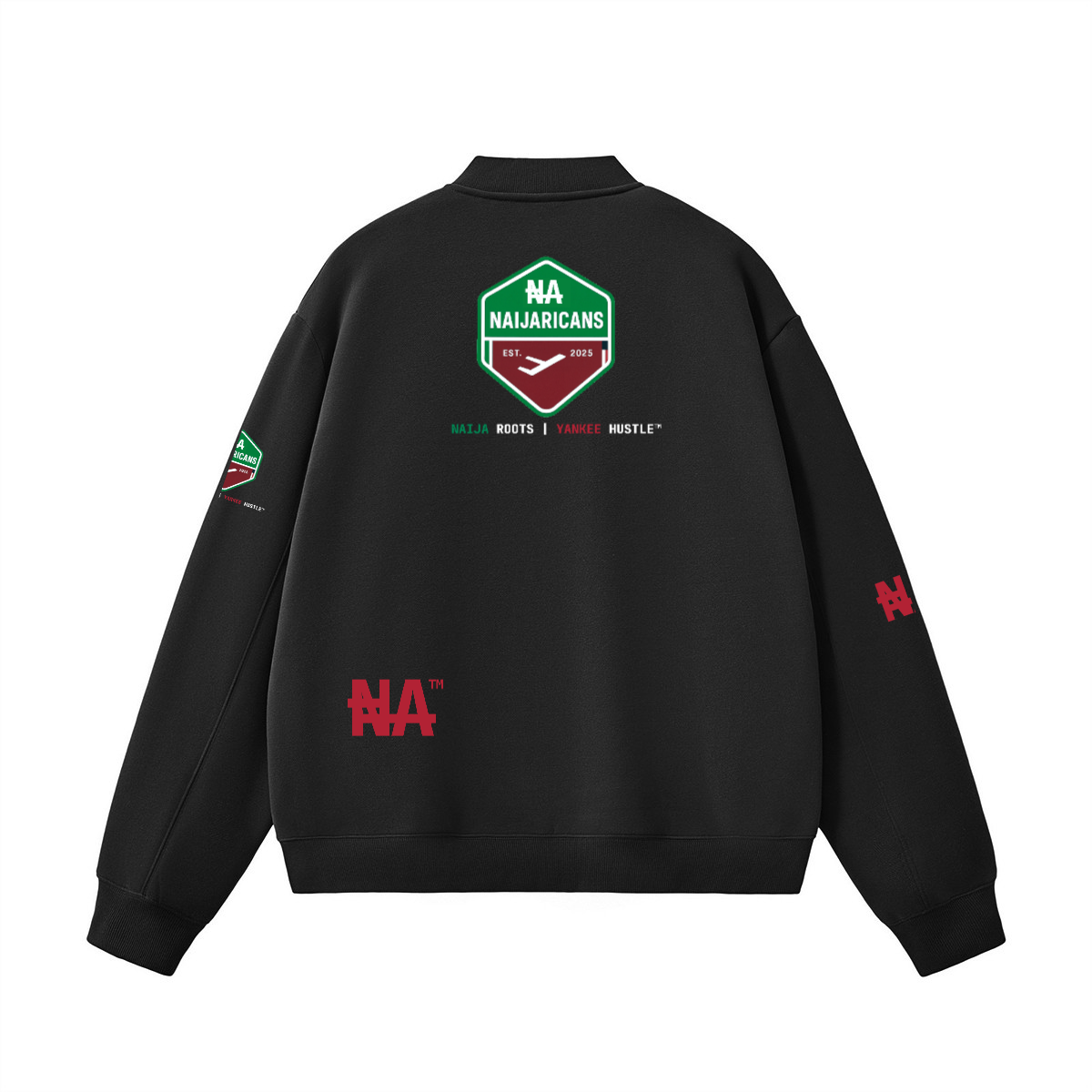 Unisex Fleece Zip-Up Baseball "NA" Jacket
