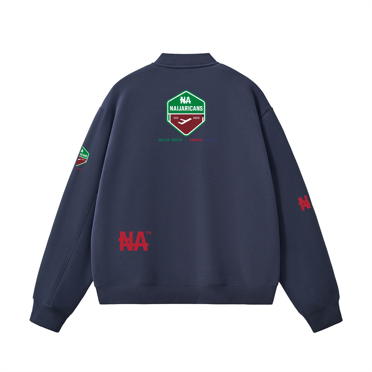 Unisex Fleece Zip-Up Baseball "NA" Jacket