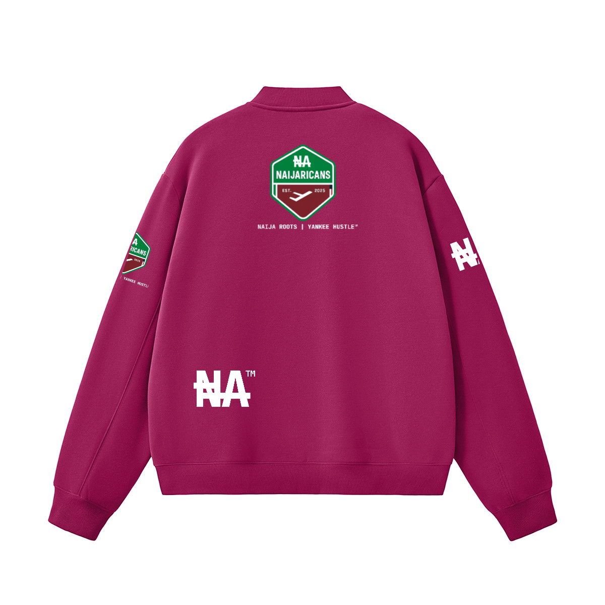 Unisex Fleece Zip-Up Baseball "NA" Jacket