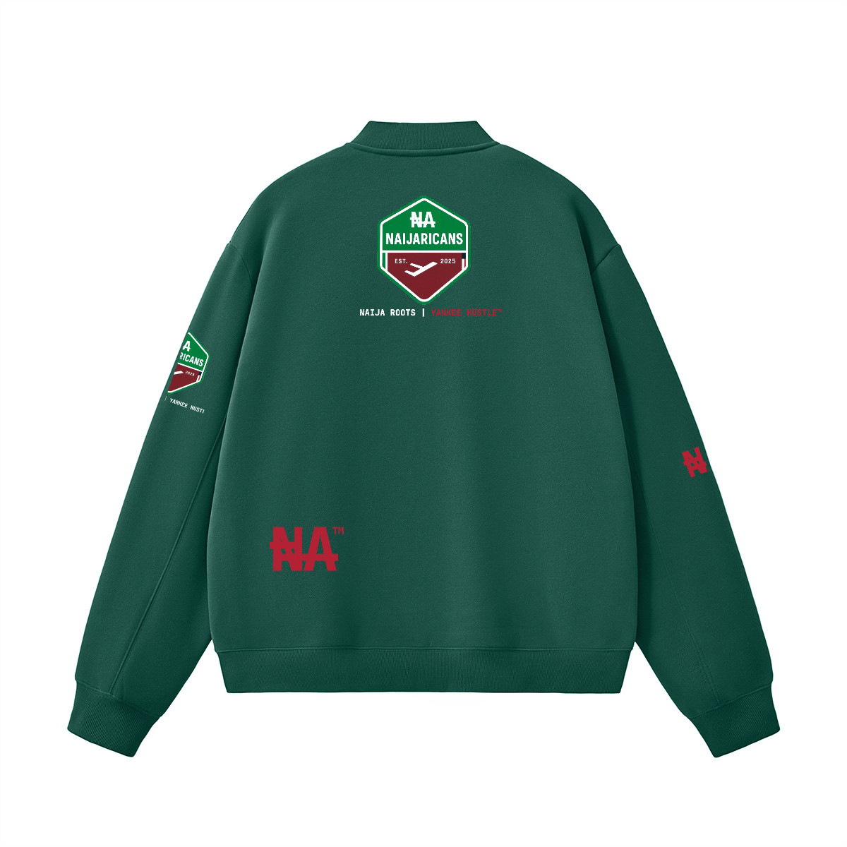 Unisex Fleece Zip-Up Baseball "NA" Jacket
