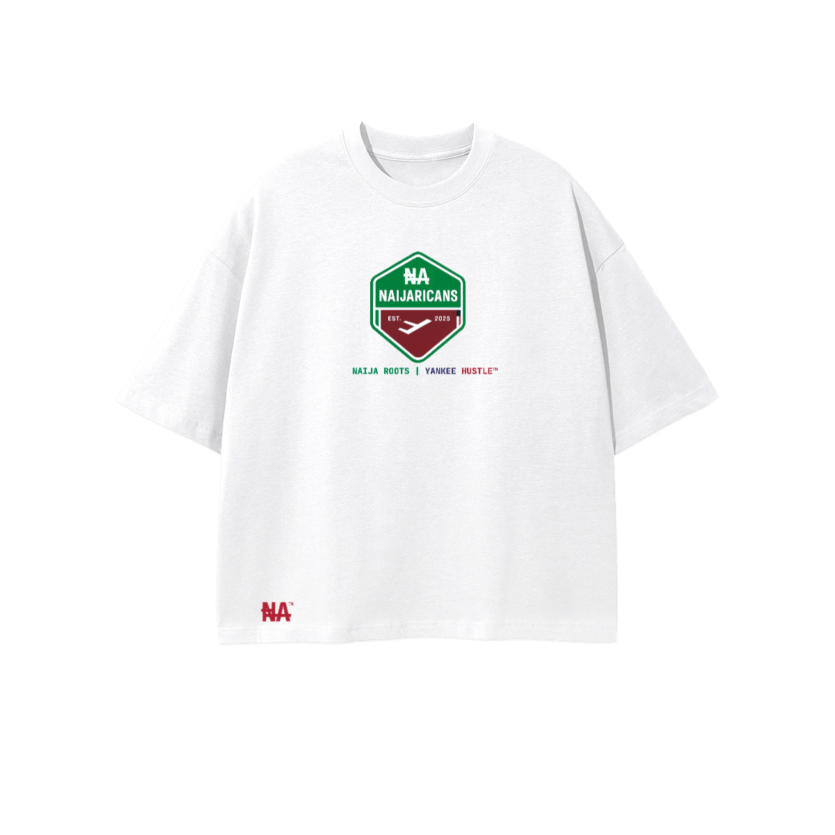 Unisex 100% Combed Cotton Cropped Oversized "Naijaricans" T-shirt