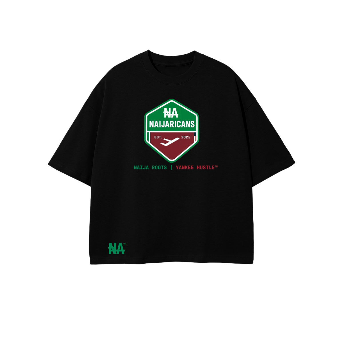 Unisex 100% Combed Cotton Cropped Oversized "Naijaricans" T-shirt