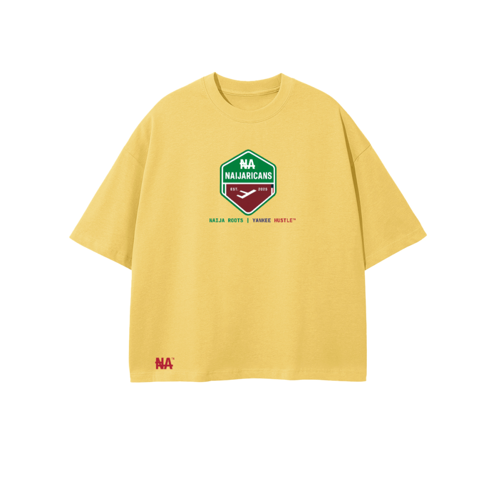 Unisex 100% Combed Cotton Cropped Oversized "Naijaricans" T-shirt