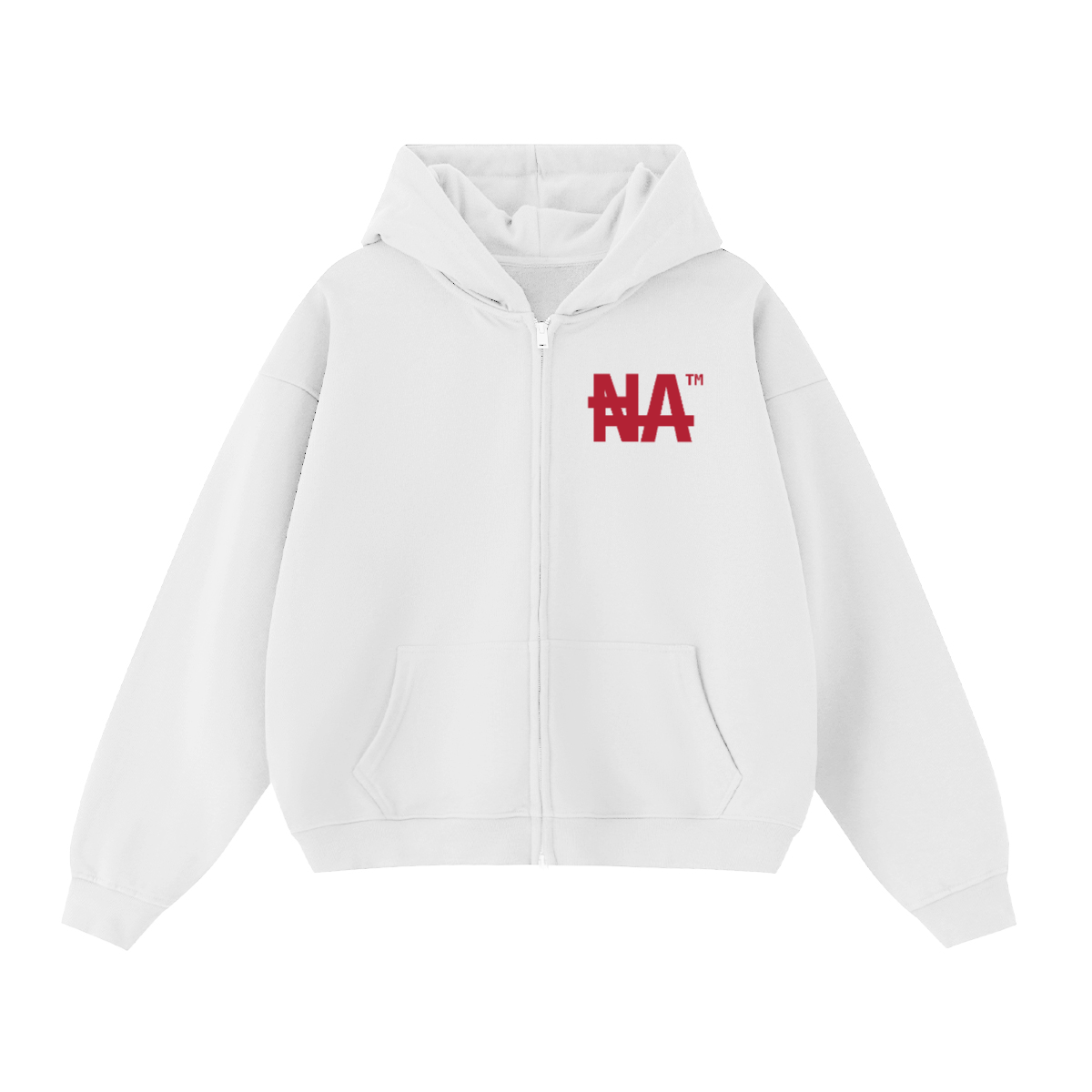 Unisex Cropped Oversized Zip-up "NA" Hoodie