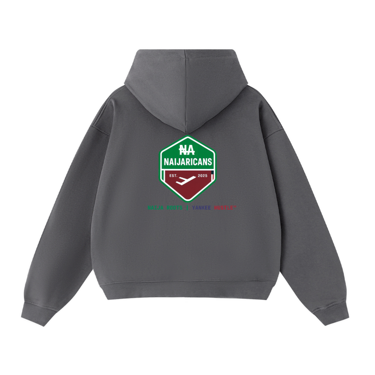 Unisex Cropped Oversized Zip-up "NA" Hoodie