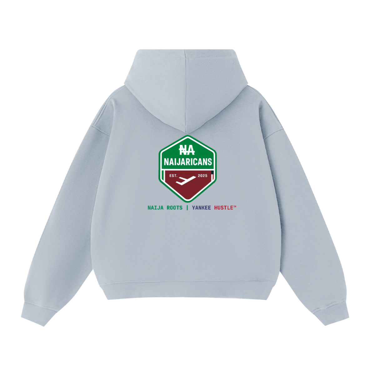 Unisex Cropped Oversized Zip-up "NA" Hoodie