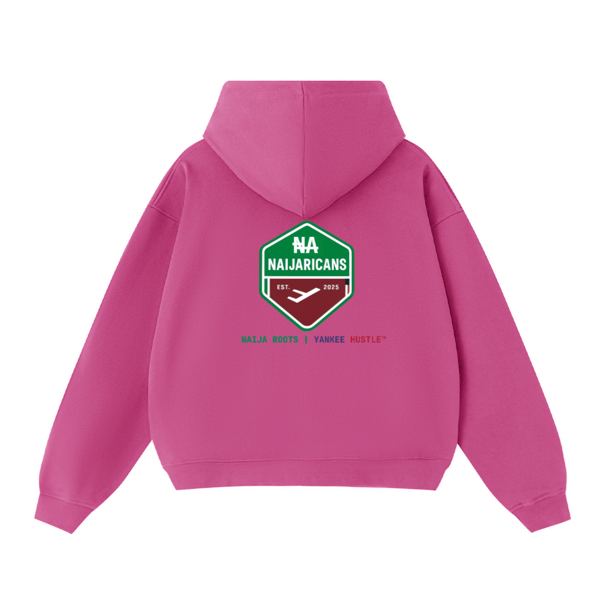 Unisex Cropped Oversized Zip-up "NA" Hoodie