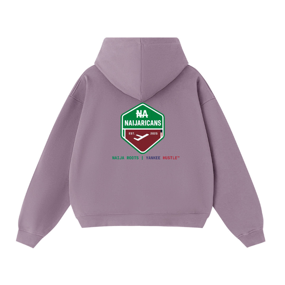 Unisex Cropped Oversized Zip-up "NA" Hoodie