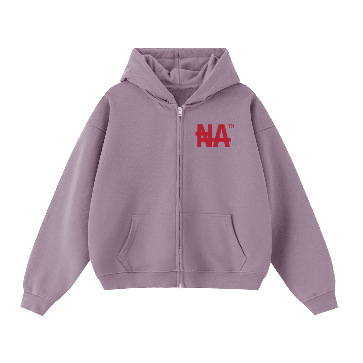 Unisex Cropped Oversized Zip-up "NA" Hoodie
