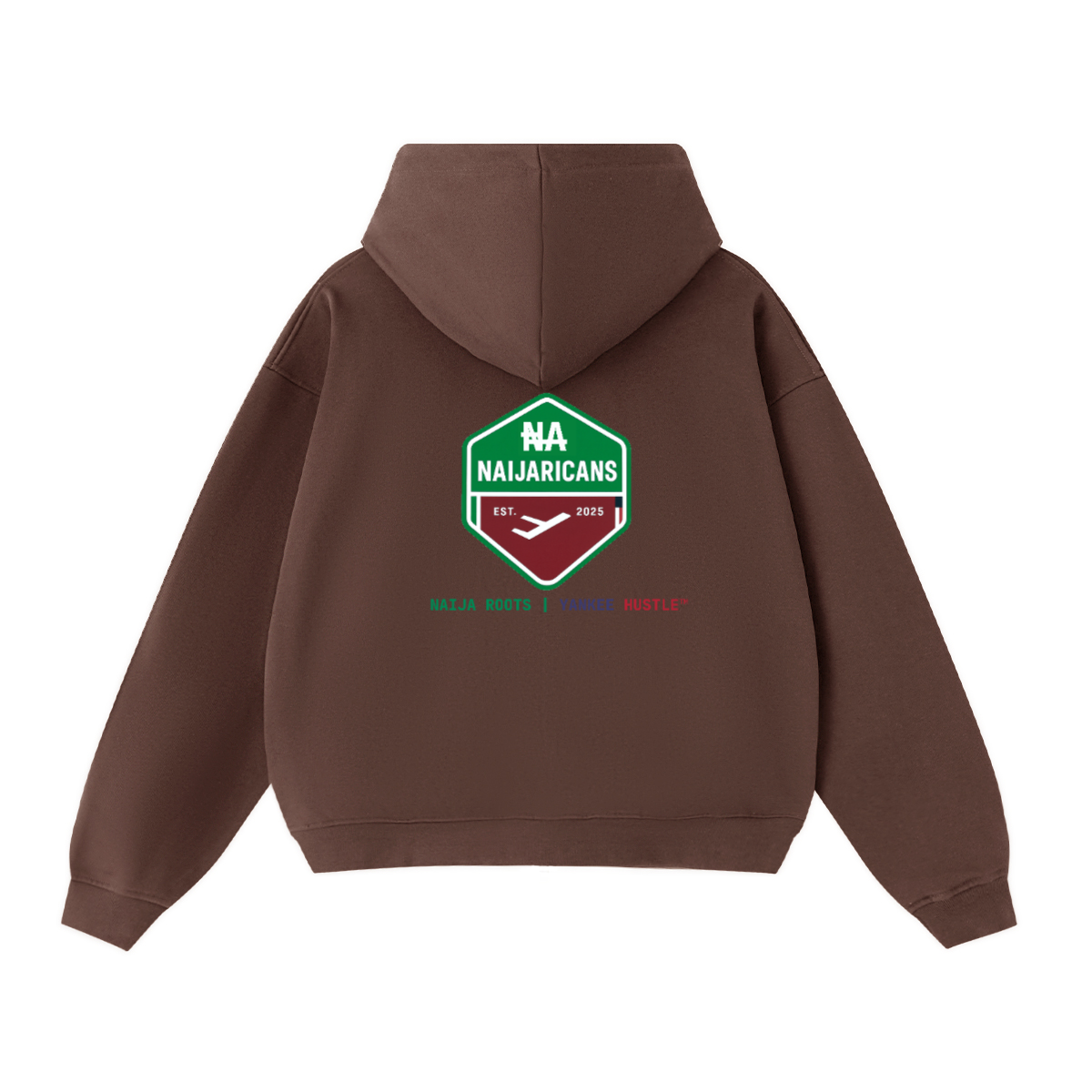 Unisex Cropped Oversized Zip-up "NA" Hoodie