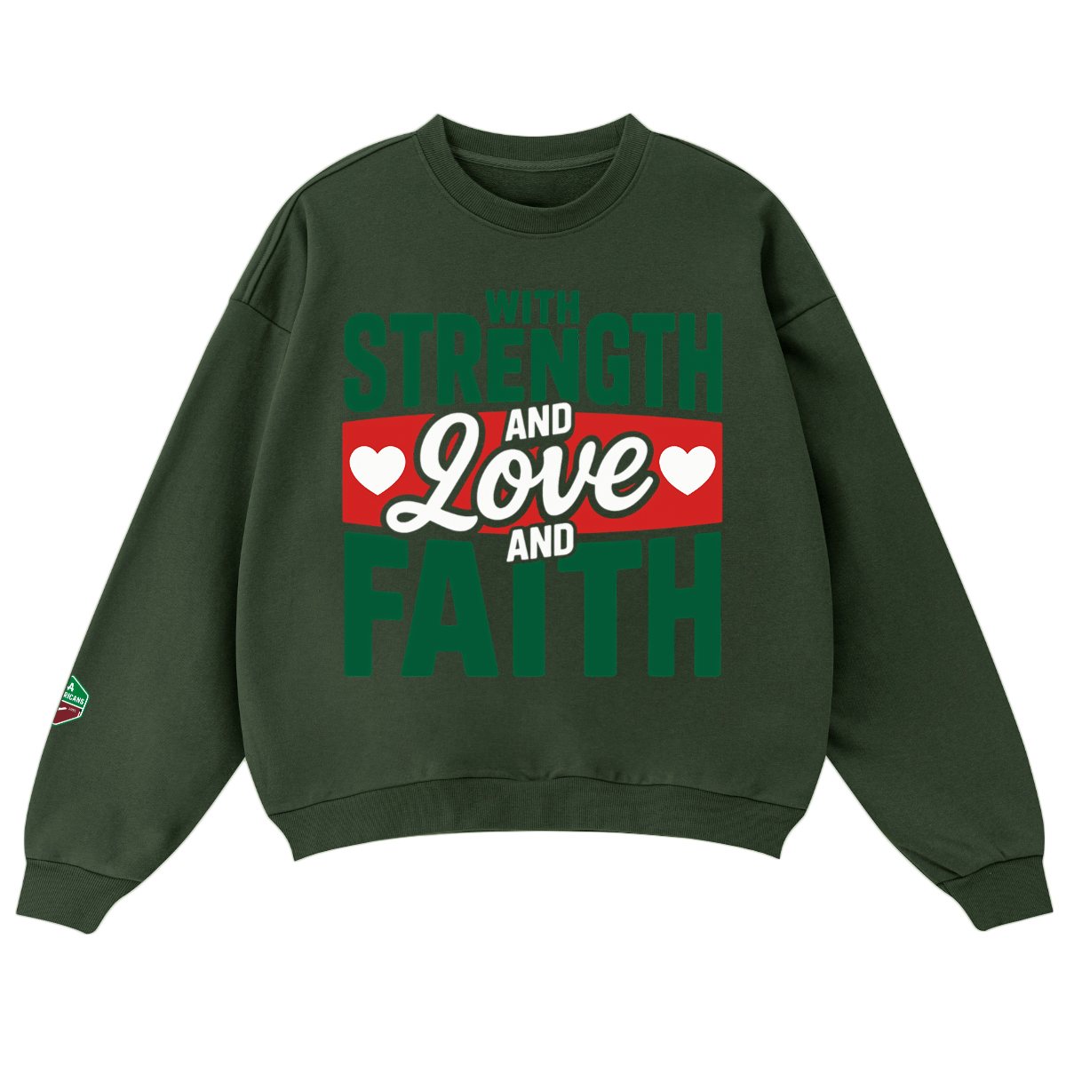 Unisex Oversized Crewneck "With Love, Strength, & Faith" sweatshirt
