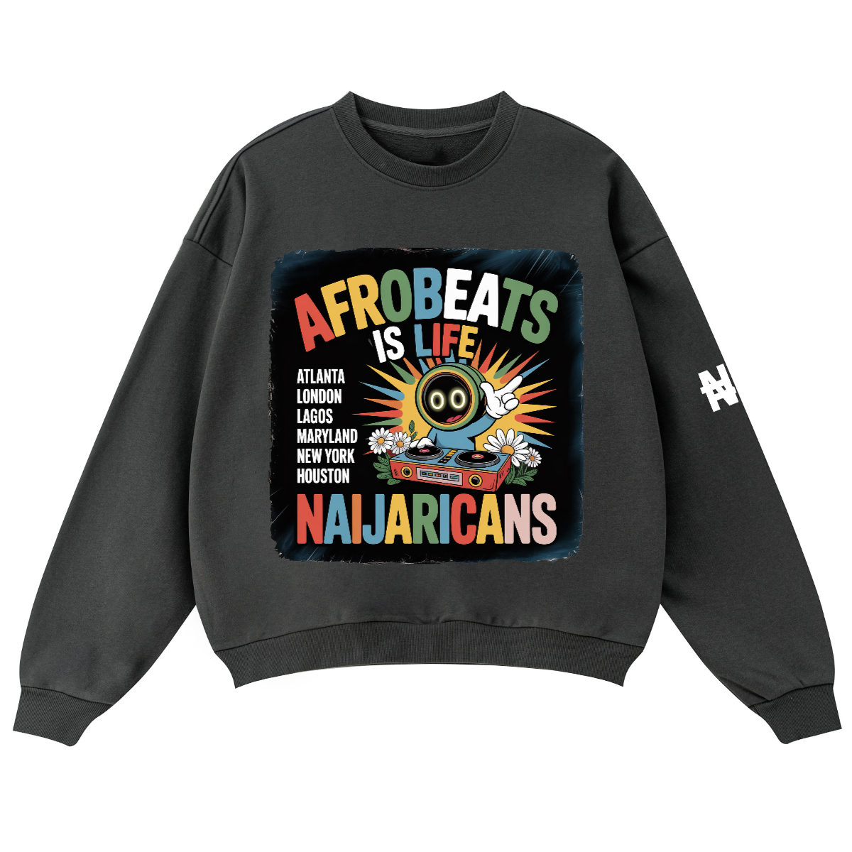 Unisex Oversized Crewneck "Afrobeats is Life" Sweater