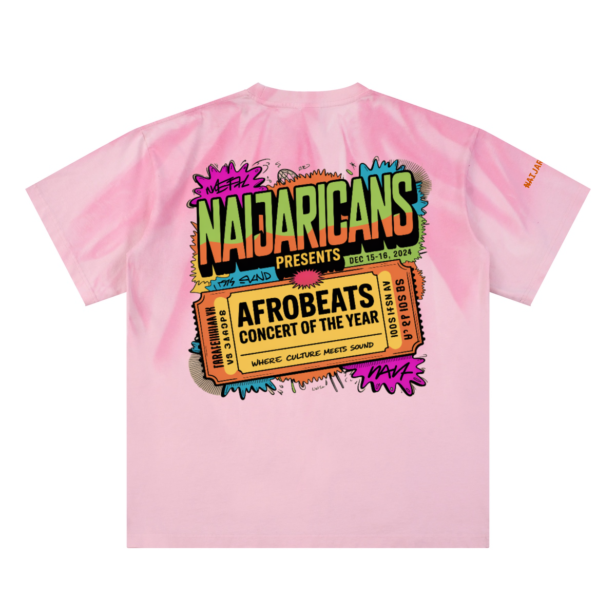 Hand-Scrunched Sunfade "Concert Ticket" Tee