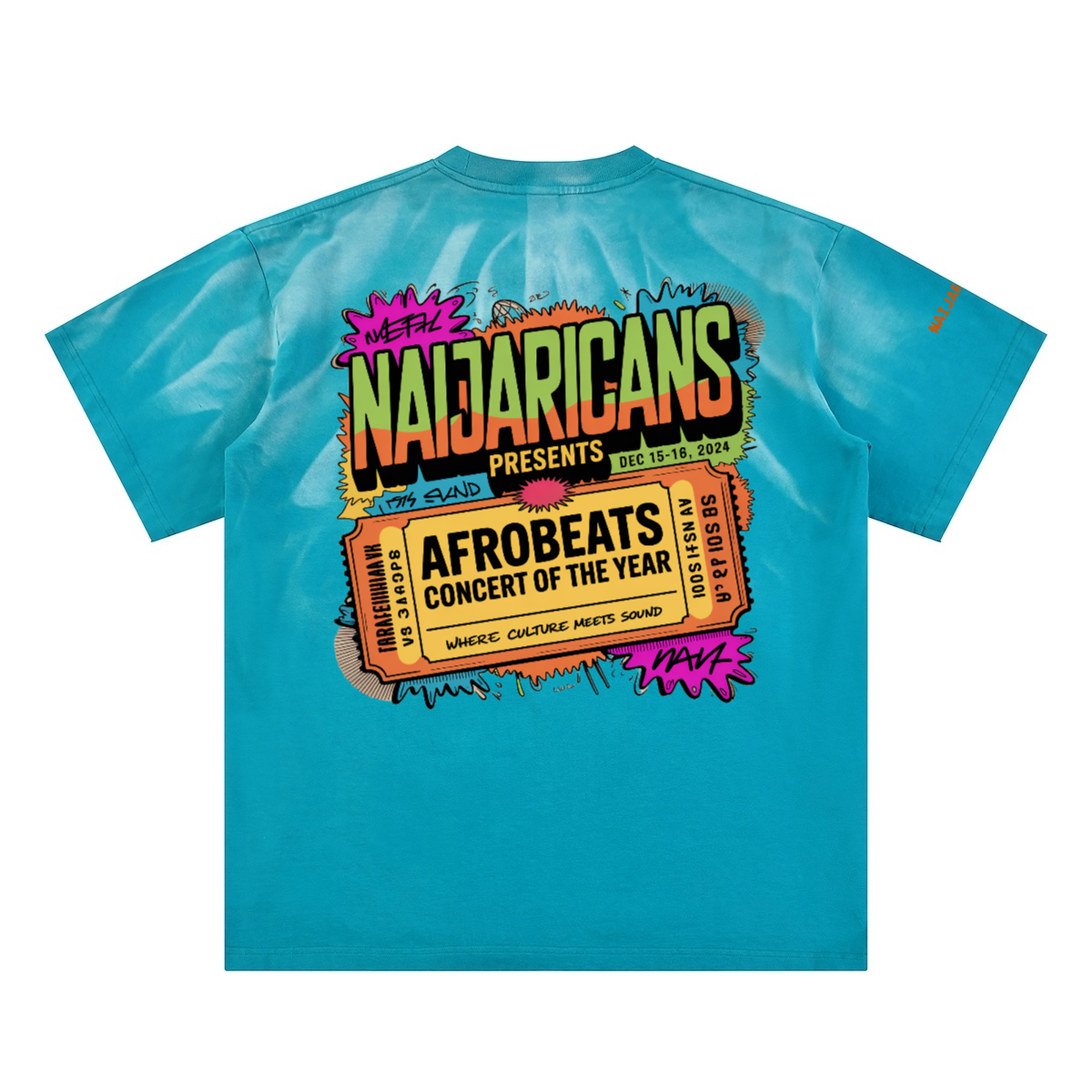 Hand-Scrunched Sunfade "Concert Ticket" Tee