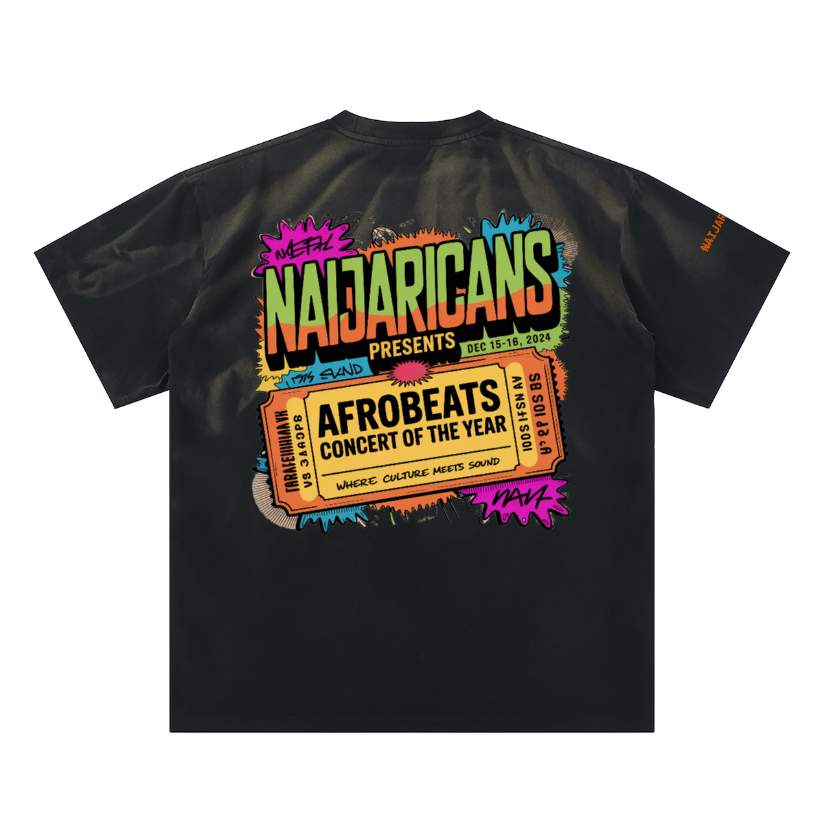 Hand-Scrunched Sunfade "Concert Ticket" Tee