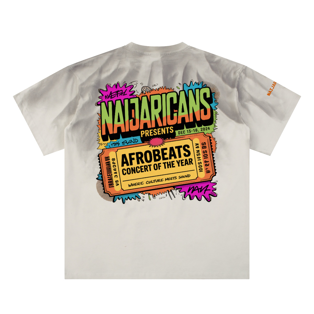 Hand-Scrunched Sunfade "Concert Ticket" Tee