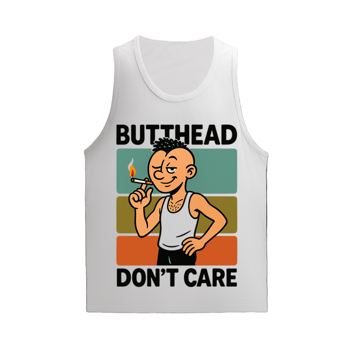 Unisex 100% Combed Cotton "Butthead Don't Care" Tank Top