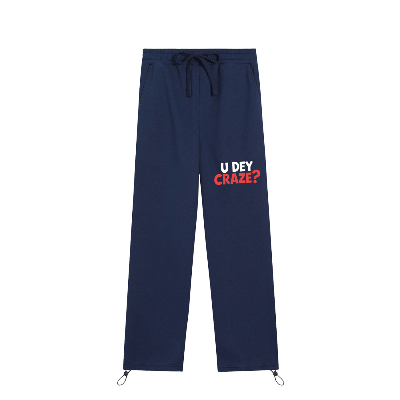 Essential Drawstring Straight-Leg "U Dey Craze" Sweatpants