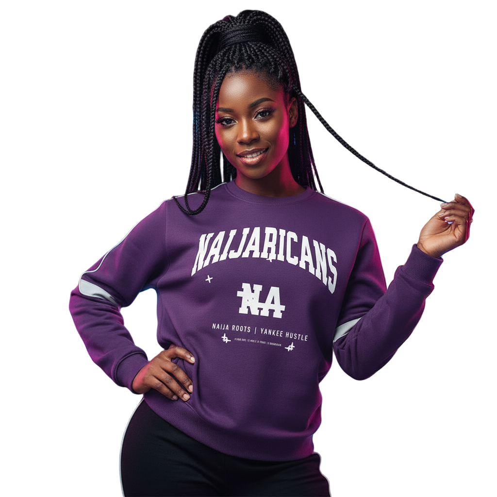Oversized Crewneck Taped "Naijaricans-NA" Sweatshirt