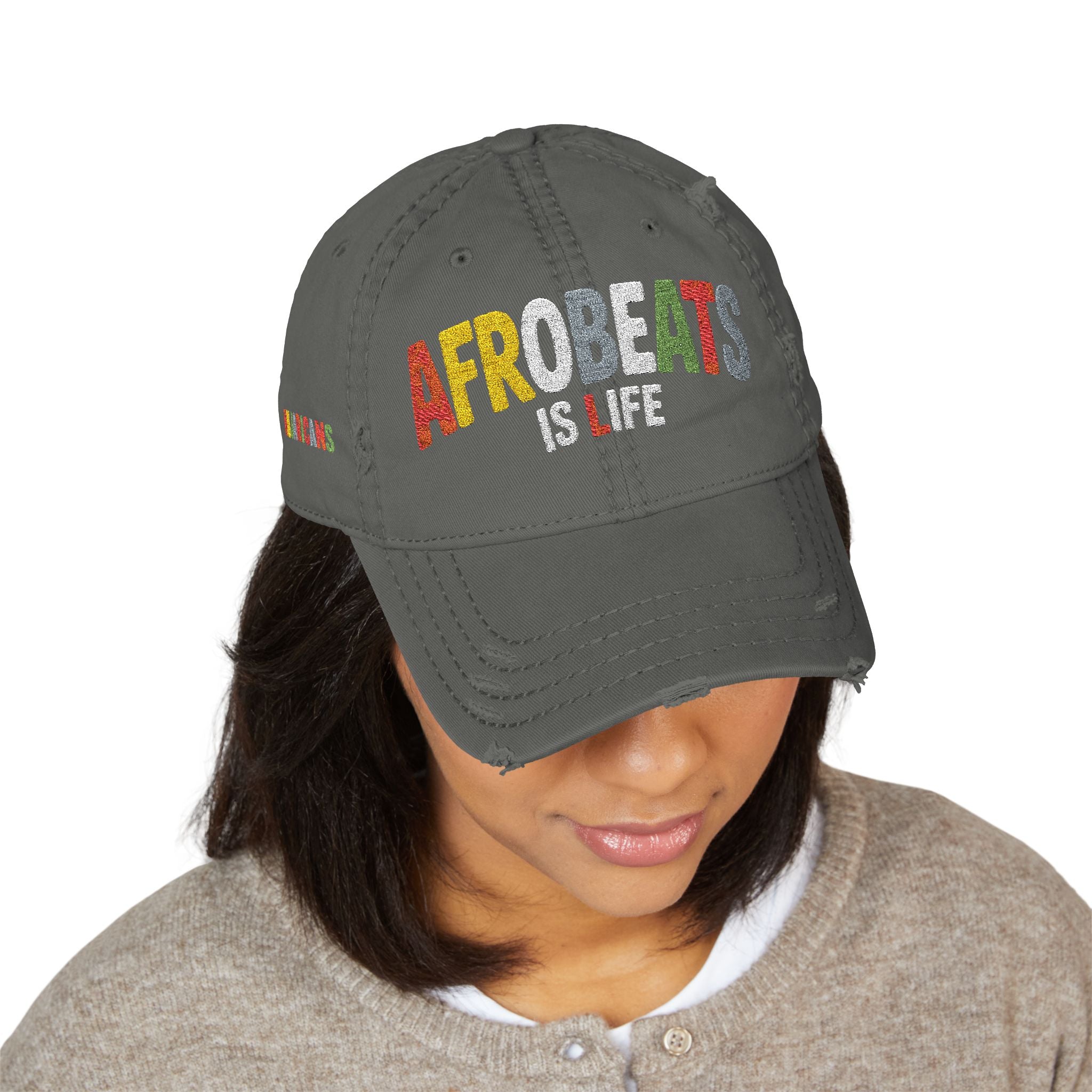 'Afrobeats is Life' Distressed Dad Hat (Embroidery)
