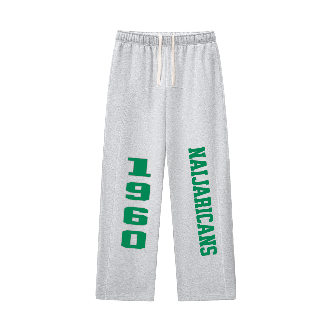 Contrast-Stitched Fleece "Naijaricans-NA" Sweatpants