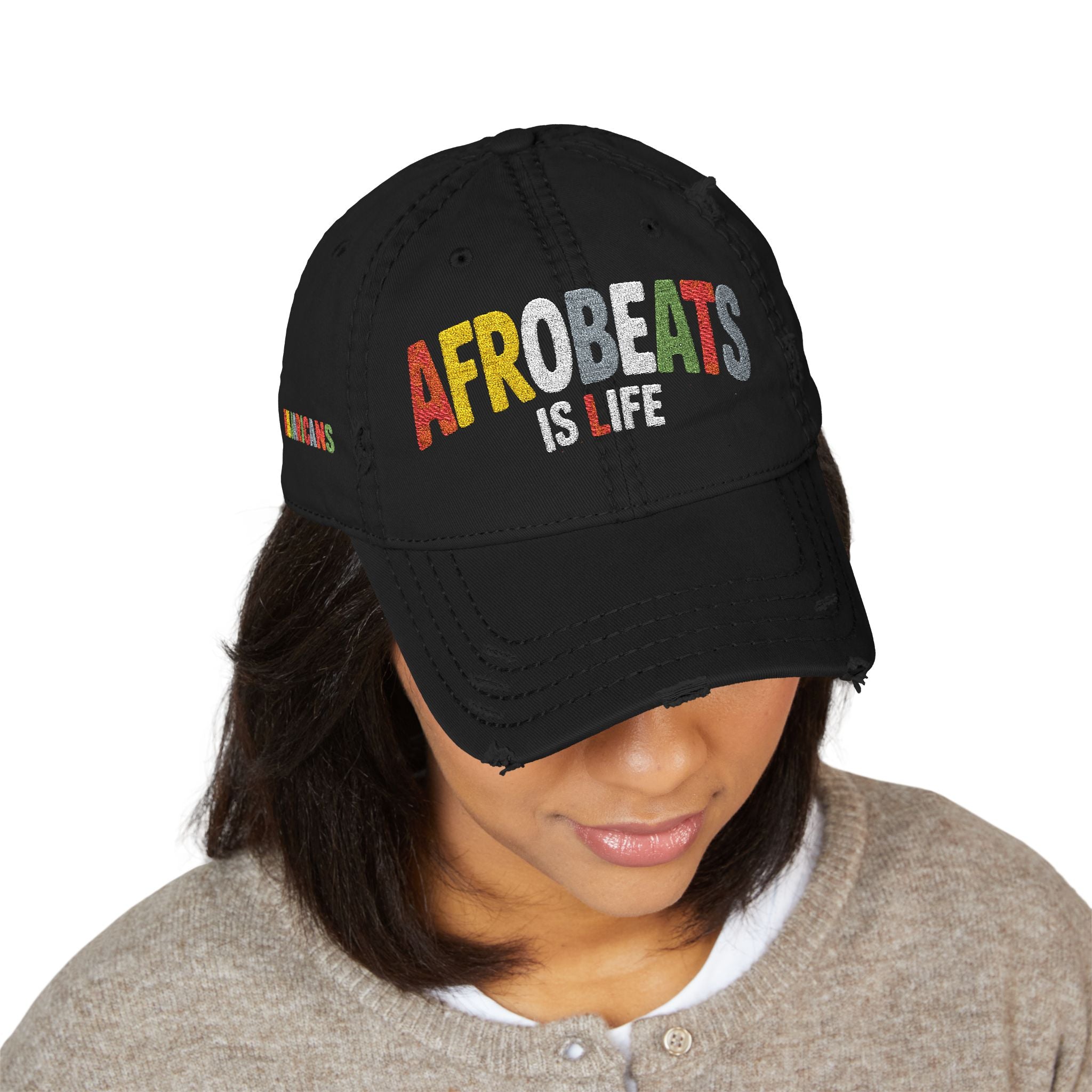 'Afrobeats is Life' Distressed Dad Hat (Embroidery)