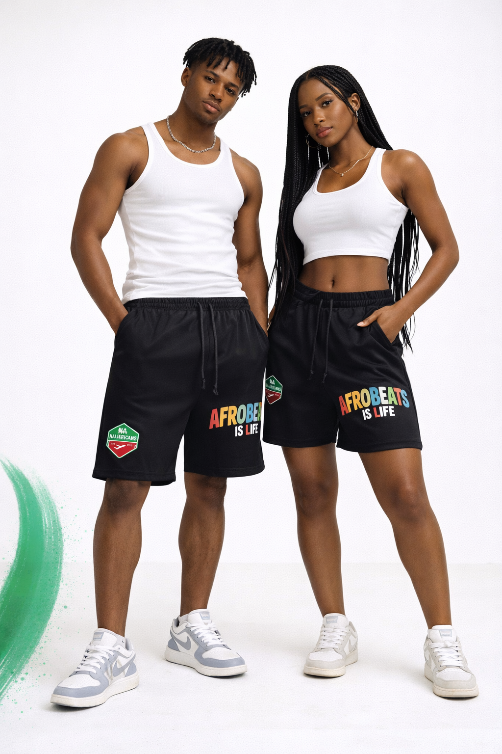 Reverse Dyed "Afrobeats is Life" Sweatshorts