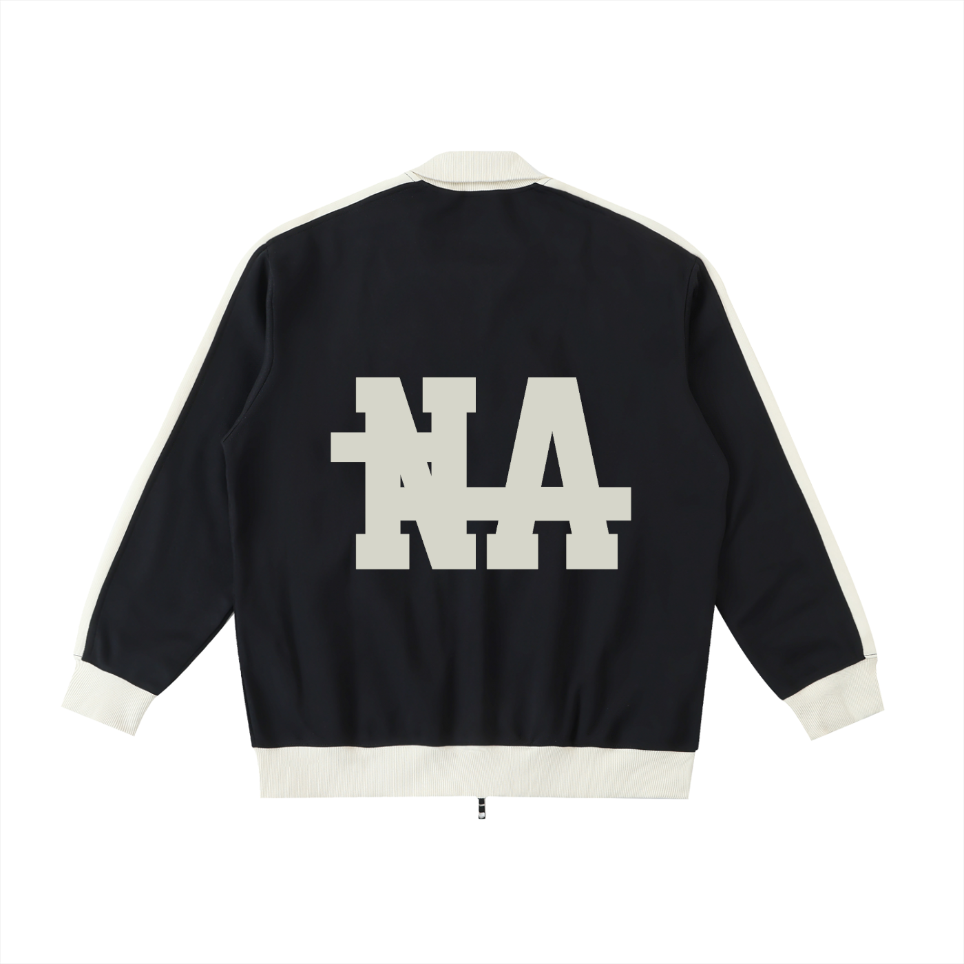 Contrast Trim Stand Collar "NA" Jacket