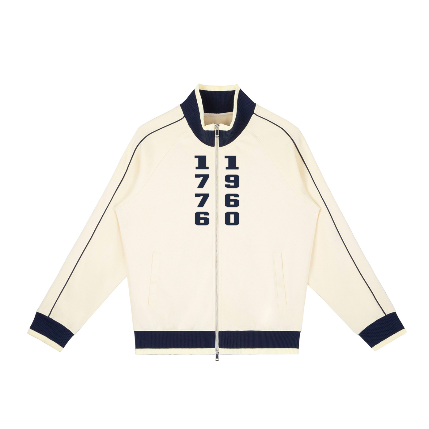 Color Block Raglan Sleeve Zip '1960-1776' Track Jacket