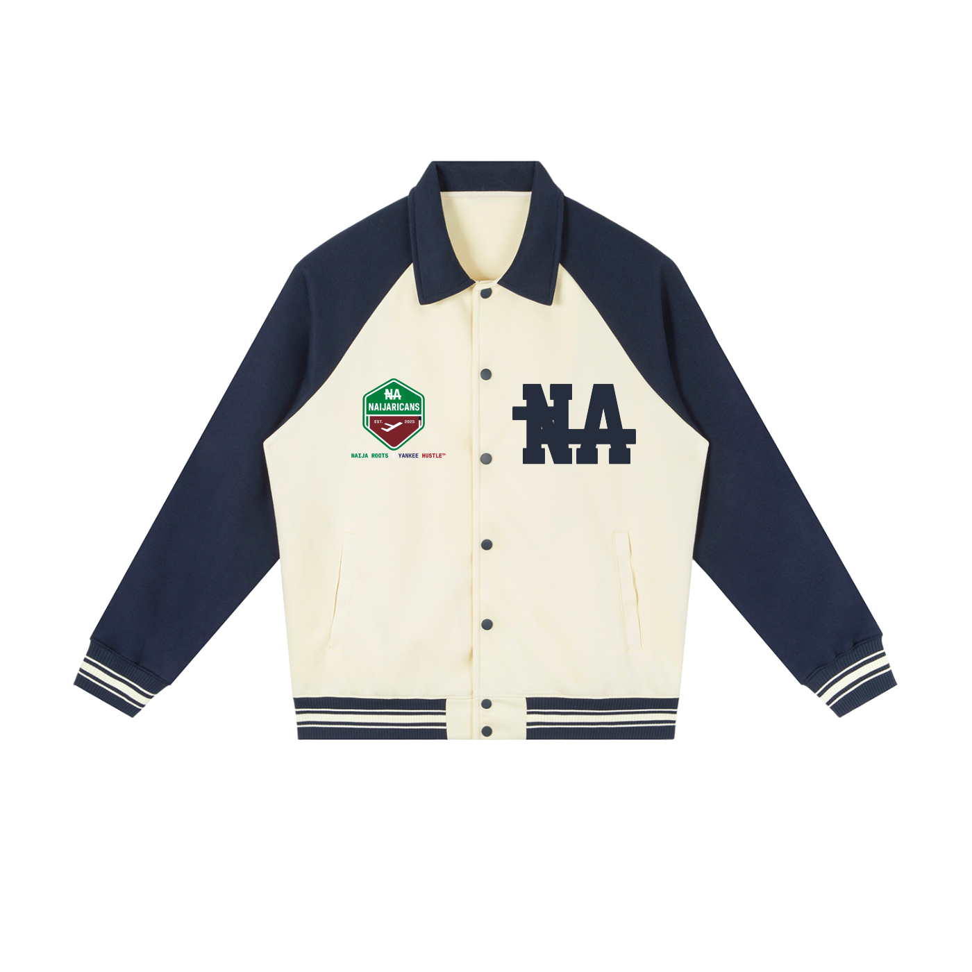 Contrast Raglan Sleeve "1960" Baseball Jacket