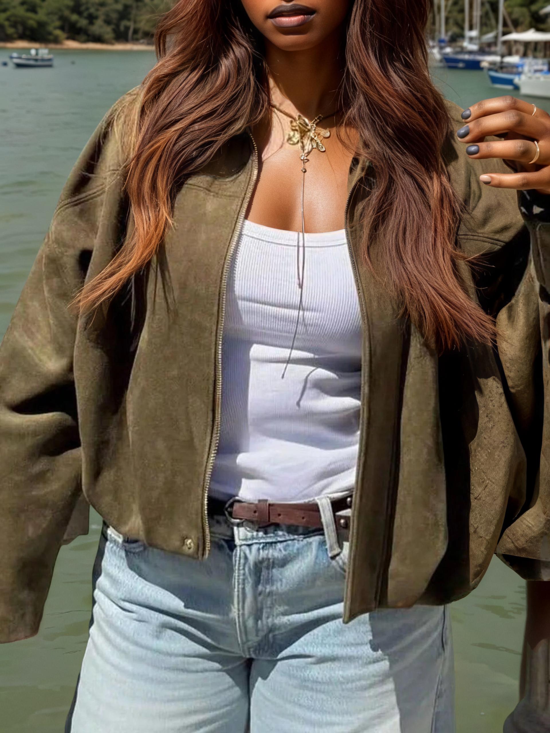 Zip Up Oversized Jacket