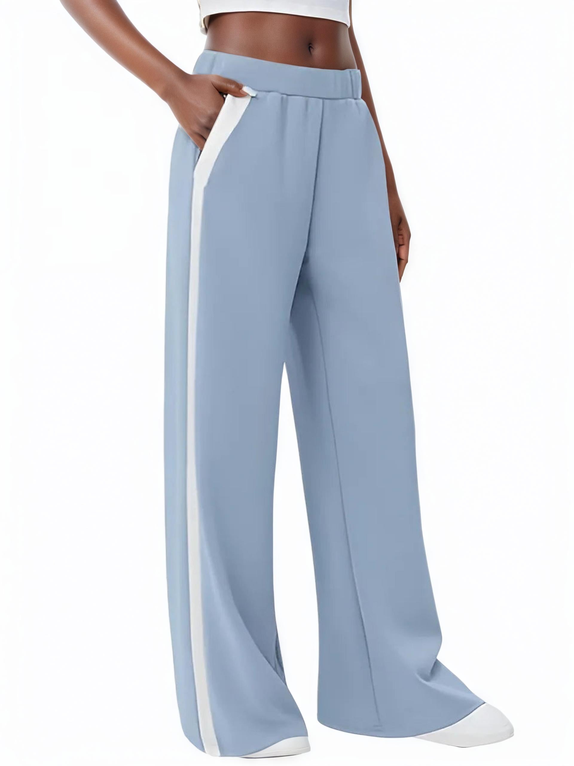 Side Striped Wide Leg Pants