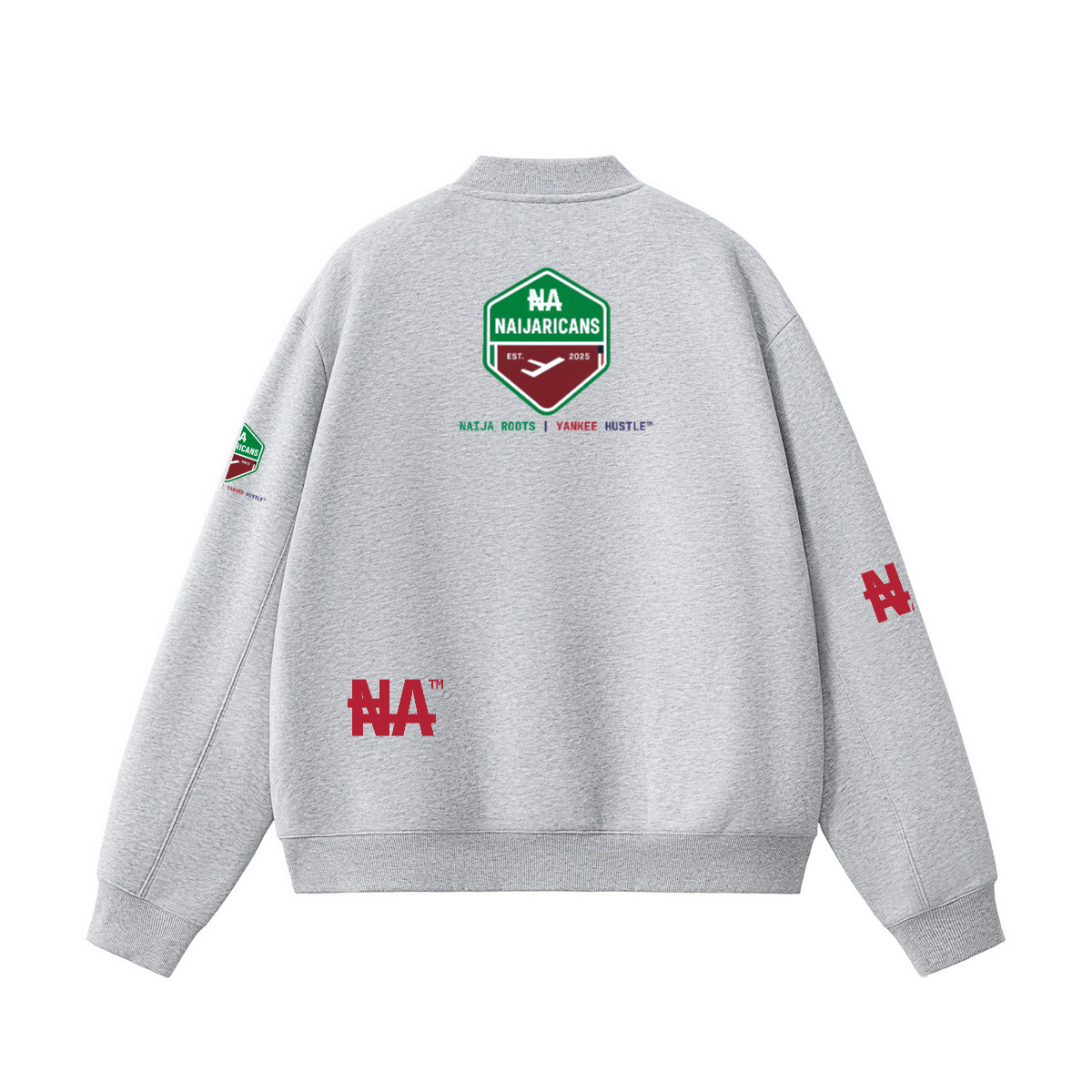 Unisex Fleece Zip-Up Baseball "NA" Jacket